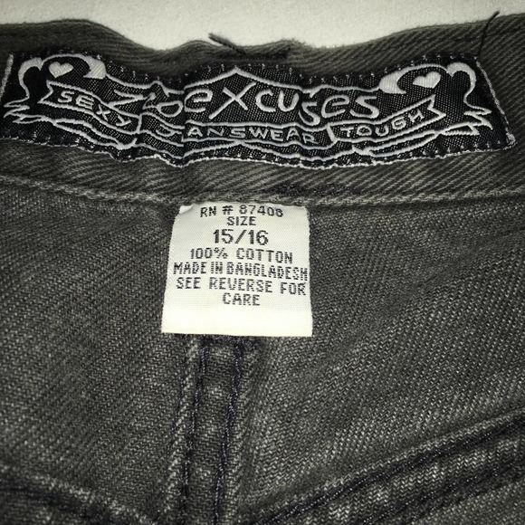 No Excuses Size 15/17 Black Jeans Sexy Jeanswear Tough - Picture 3 of 10